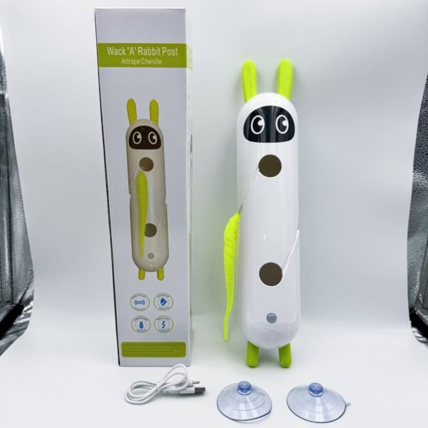 Kitty Treats: Bunny Chase Fun Electric Feather Toy with Powerful Suction Cup for Self-Play Cat Entertainment Pet Supplies: Cat Toy