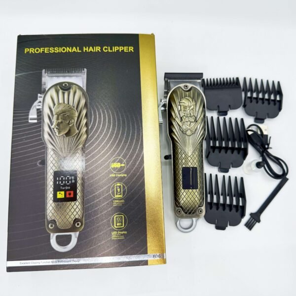 Professional Salon Electric Clipper Set with Dragon-Phoenix Design Mother-Son Unit with Smart Digital Display