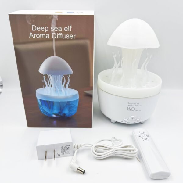 Dynamic Rotating Water Drop Aromatherapy Diffuser Desktop Ultrasonic Air Purifier Home Use Colorful Remote Control Humidifier