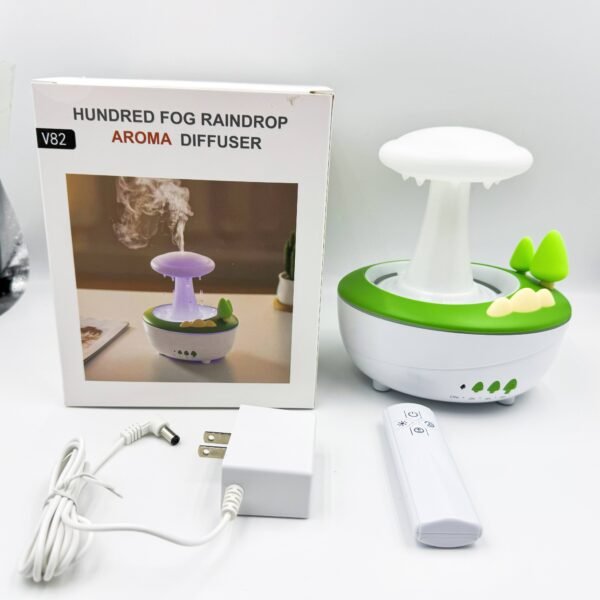 Rotating Rain Drop Aromatherapy Diffuser Home Use Multicolor Night Light Desktop Mushroom Water Plant Air Humidifier
