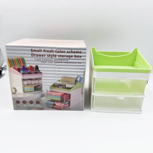Student Office Supplies Drawer Storage Box Pastel-Colored Stationery & Cosmetics Organizer Desk-Top Dust-Proof Storage Solution