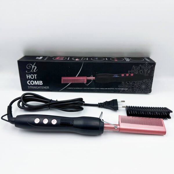 Electric Heating Copper Comb LCD Multi-Function Curling Iron 2-in-1 Home Curler TV Electric Heating Comb Hair Care