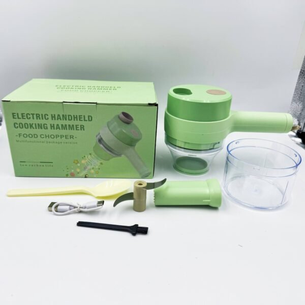 Gatling Vegetable Cutter Multi-Function Home Slicer, Garlic Press & Grinder, Storm Electric Handheld Food Processor