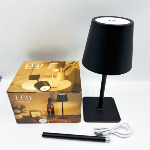 LED Iron-Frame Charging Desk Lamp Bedside Minimalist Night Light Bar Table Ambient Lamp Dimmable Light