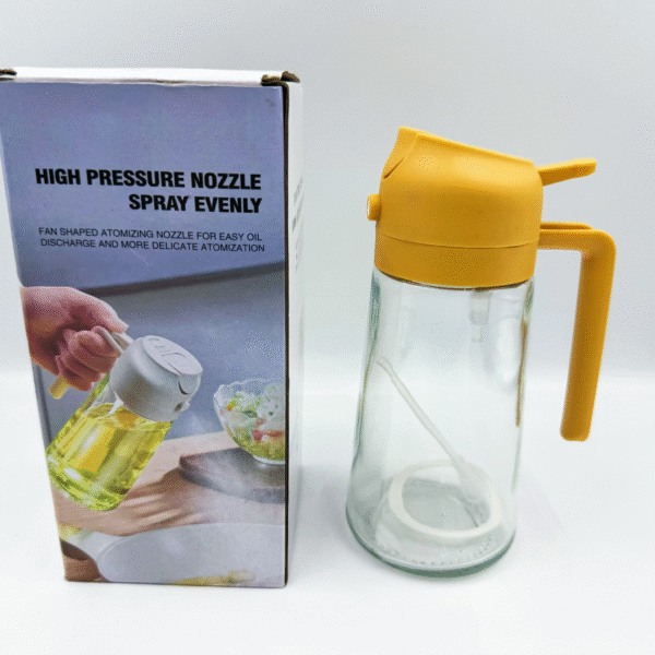 Glass Oil Dispenser: Spray & Pour Dual-Function Non-Drip Oil Bottle Kitchen Press-Style Spray-to-Pour Integrated Oil Jug Leak-Proof Design