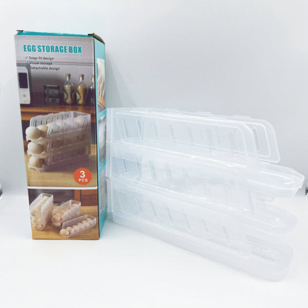 Foldable Egg Storage Container for Home Kitchens Stackable Multi-Tier Side Door Refrigerator Organizer Egg Holder