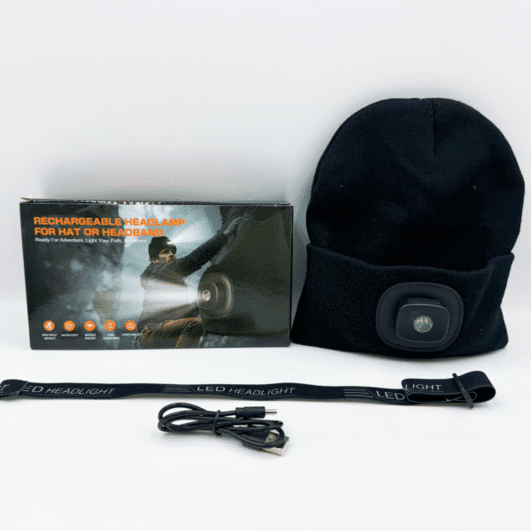 LED Rechargeable Bluetooth Light-Up Knit Hat Trending Light-Up Headlamp Hat