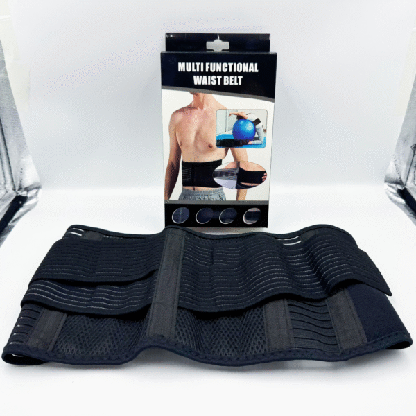 Sports Waist Belt with Dual-Direction Compression Support Fitness Training Lumbar Support Belt with Breathable Support Strips