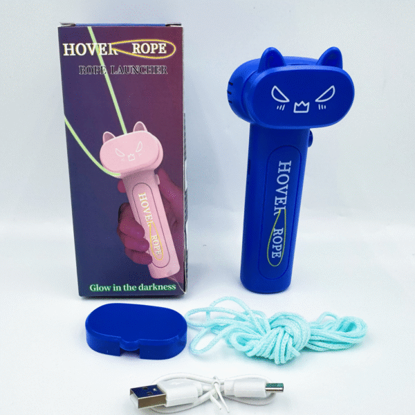 LoopLasso-Style Rope Launcher Glow-in-the-Dark Rope Propeller Toy Entertains Cats and Dogs