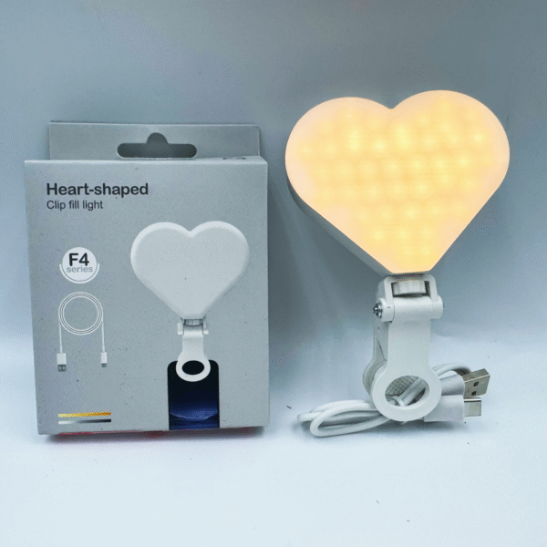 Heart-Shaped Pocket Light Mini Phone Clip Light Streamer-Specific Tri-Color RGB Ambient Light Portable Photography Fill Light