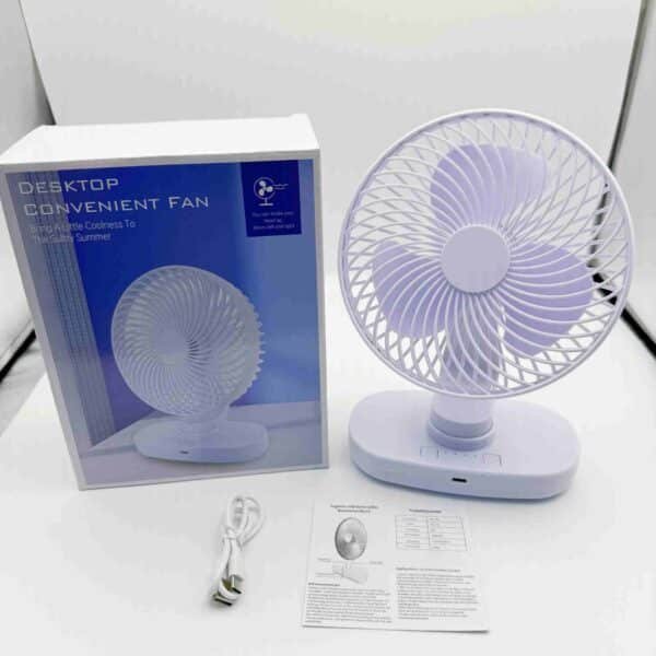 New Rechargeable Desktop Student Home Office Silent Circulating Electric Fan Shaking Head Usb Small Fan