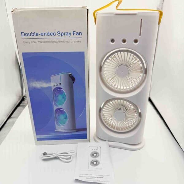 USB Desktop Air Conditioner Fan Summer Cool Double-Blade Spray Mute Portable Water-Cooled Fan for Office Use
