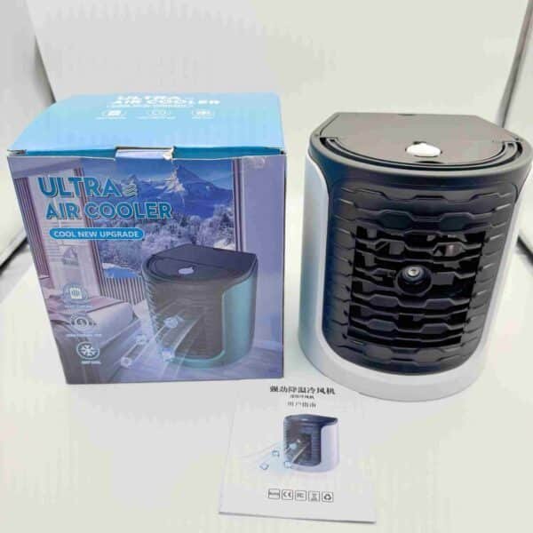 Portable Humidifying Air Cooler Desktop Air Cooling Fan Humidifier Adjustable-speed Table Fan with 7 Color Night Lights