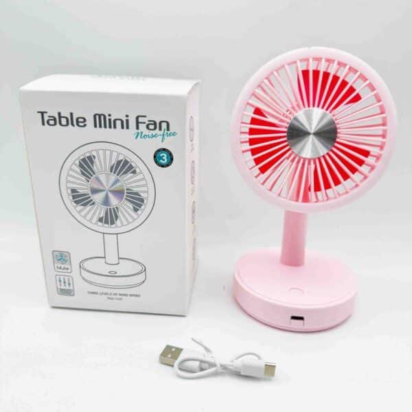 Portable Mini Table Fan Summer Cooling Air USB Rechargeable for Home Car Outdoor-Foldable Made of Plastic