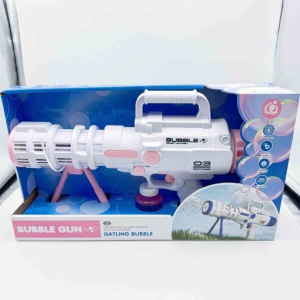 New PVC Gatling Style Summer Outdoor Automatic Shooter Bubble Gun Playing Bubble Auto Automatic Bubble Gun Toys for Kids