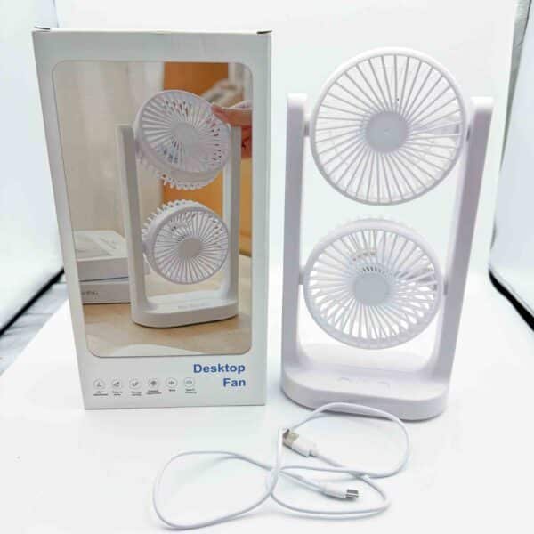 New Dual Motor Fan With Three-speed Adjustment and Multi-directional Rotating Wind Direction Type-c Power Supply Fan