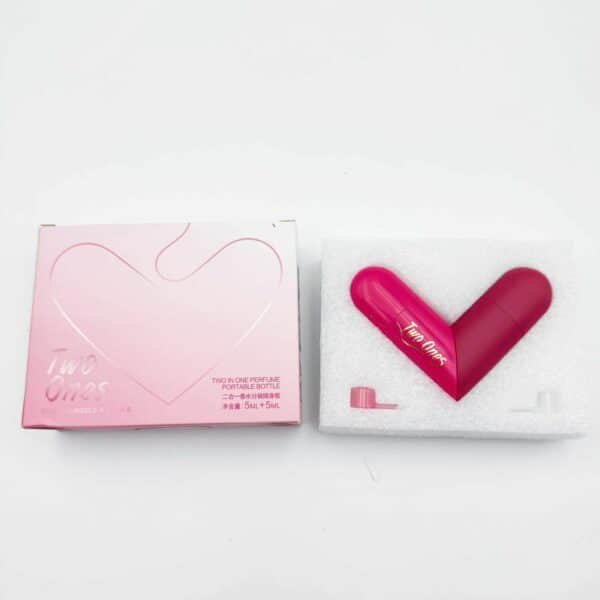 New Rotary Heart Two-tube Two-color love Lipstick Tube Lip Balm Empty Tube