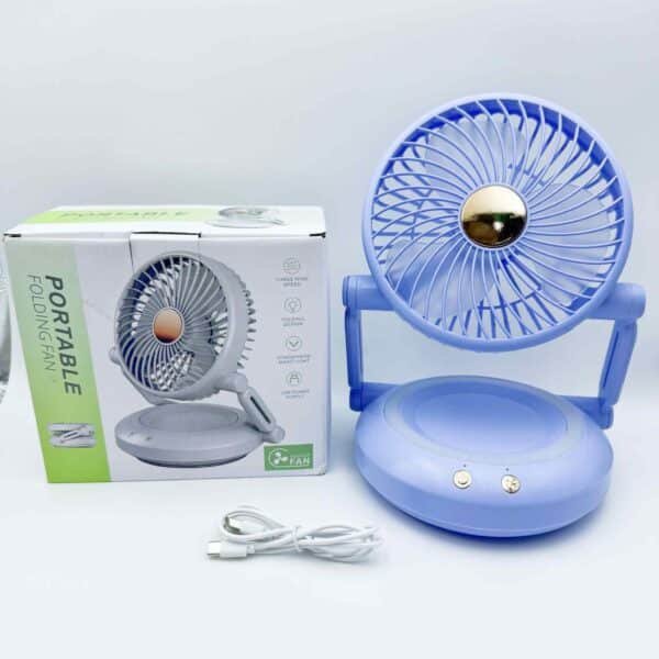 Portable Mini Folding Desktop Fan ABS Plastic Convenient Charging Feature for Outdoor Camping Student Office Use