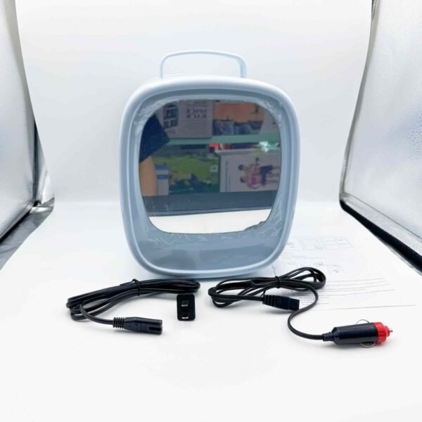 Mini Electric Portable Fridge with LED Bright Mirror 6 Liter Car Refrigerator Cooler and Food Warmer
