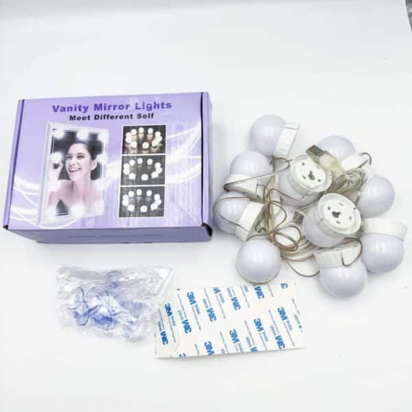 Led Mirror Light Tricolor Makeup Light USB Dimming Mirror Headlight 45mm Vanity Mirror Light Bulbs