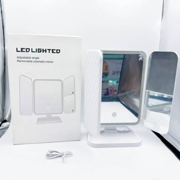 Mixed Procurement Low Price Trifold Tabletop LED Folding Cosmetic Vanity Mirror Desktop Mirror With Light and Magnification