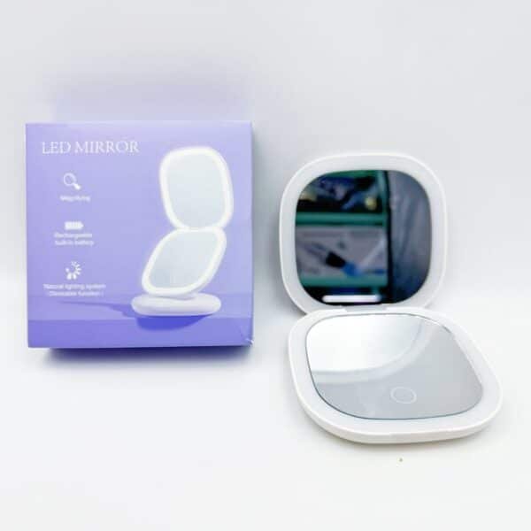 Factory Direct Magnifying Glass Makeup Mirror 5x 10x Travel Folding Beauty Mirror Charging Mini LED Makeup Mirror