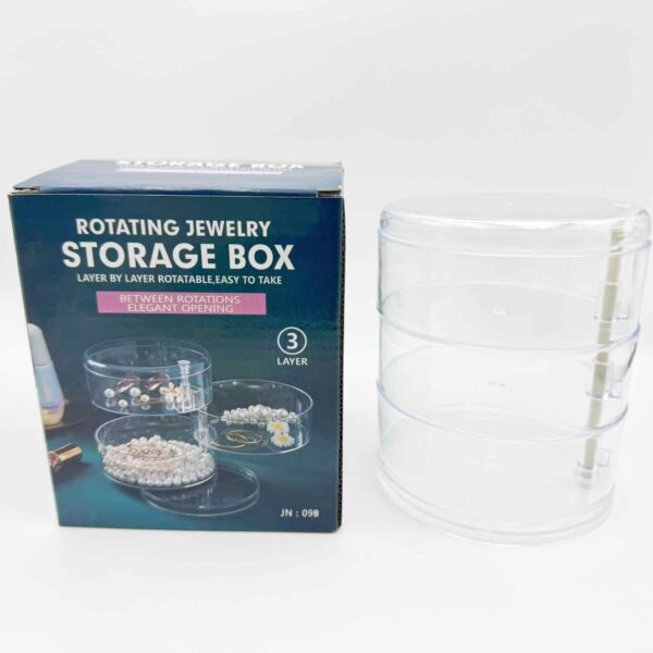 Clear Round Transparent Storage Box Rotatable Jewelry Storage Box Multi-layer Jewelry Box