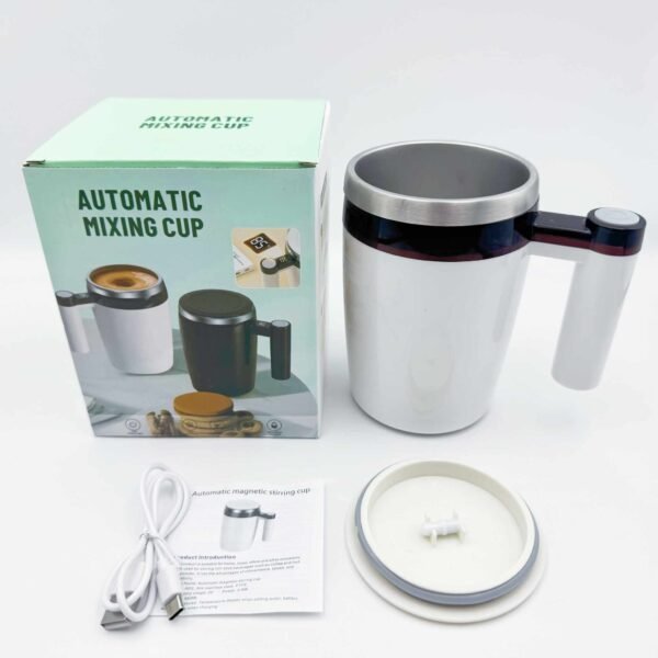 Auto-Coffee Mixing Rechargeable Stainless Steel Magnetic Mug Portable Self-Stirring Cup with Temperature Display