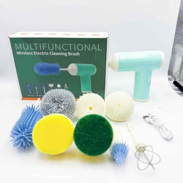 Electric Spin Scrubber Cordless Power Cleaning Brush with 4 Replaceable Brush Heads 2 Adjustable Speeds Brush Making Safety