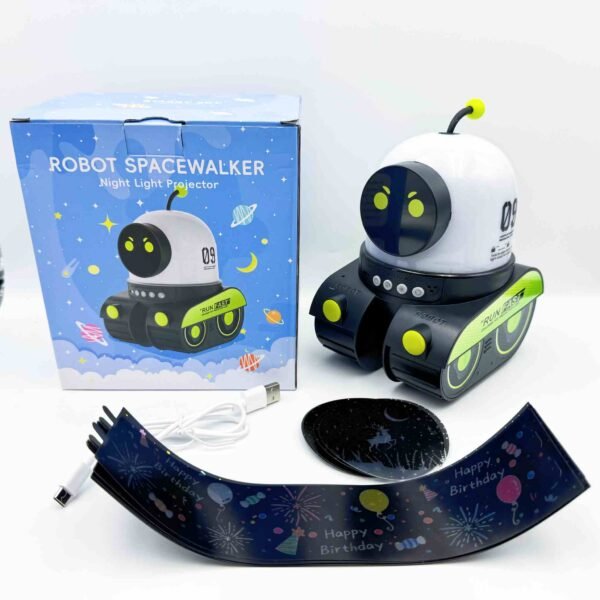 2025 Robot Starry Sky Projector Night Light With Music USB Rechargeable Rotate LED Lamp Colorful Star Baby Gift