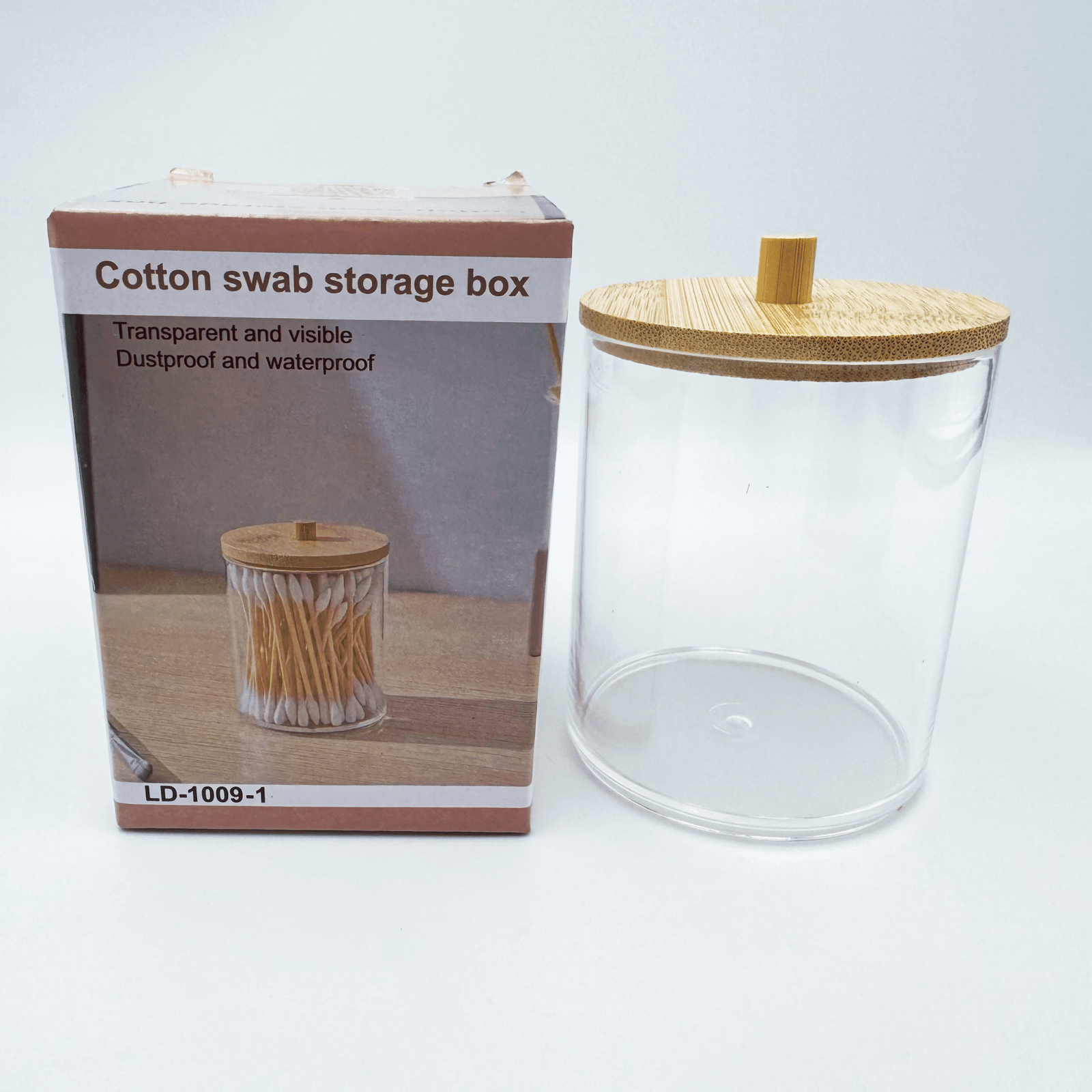 Compact Dustproof Plastic Storage Jar with Lid Cotton Swab Storage Plastic Container Cotton Swab Jar