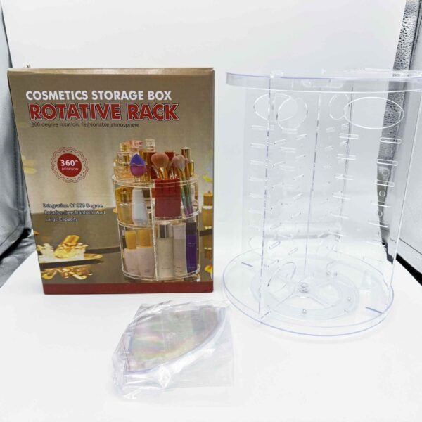 360° Rotating Acrylic Makeup Organizer Cosmetic Storage Box for Skincare Lipstick & More - Perfect for Dorms & Bathroom Vanity